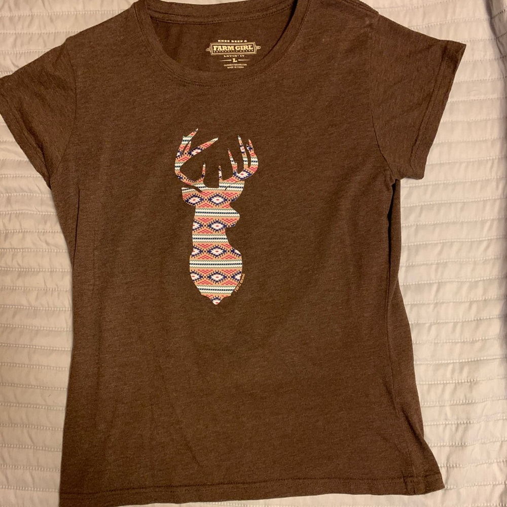 NWOT, Cute Brown Farmgirl T-Shirt